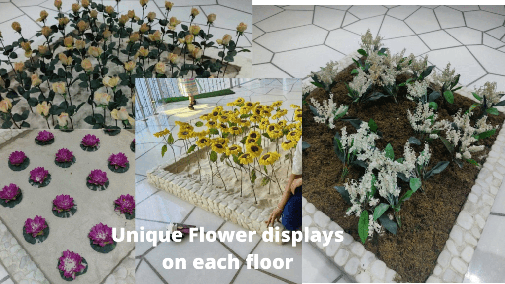 Flower displays at Waterstones Mumbai