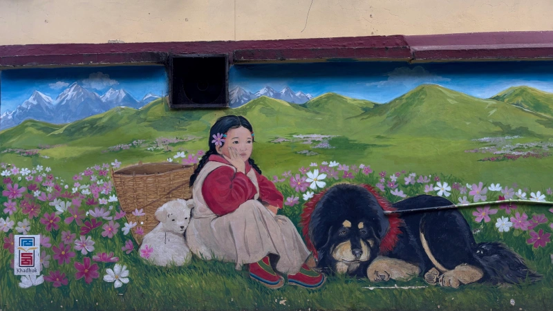 On the lanes of Dharamshala, a beautiful painting. 