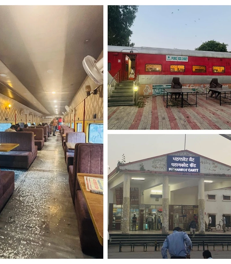 Interior and Exterior Views of the Train Coach Restaurant at Pathankot Cantt, Punjab Pathankot Station Ac Coach Restaurant
